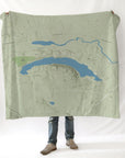 Nickerson Lake Maine Charted Territory Blanket - Maritime Tribes USABlanket