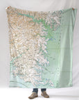 Northern Neck, VA Chesapeake Antique Map Blanket - Maritime Tribes USABlanket