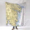 Northern Neck VA Chesapeake Chart Blanket - Maritime Tribes USABlanket