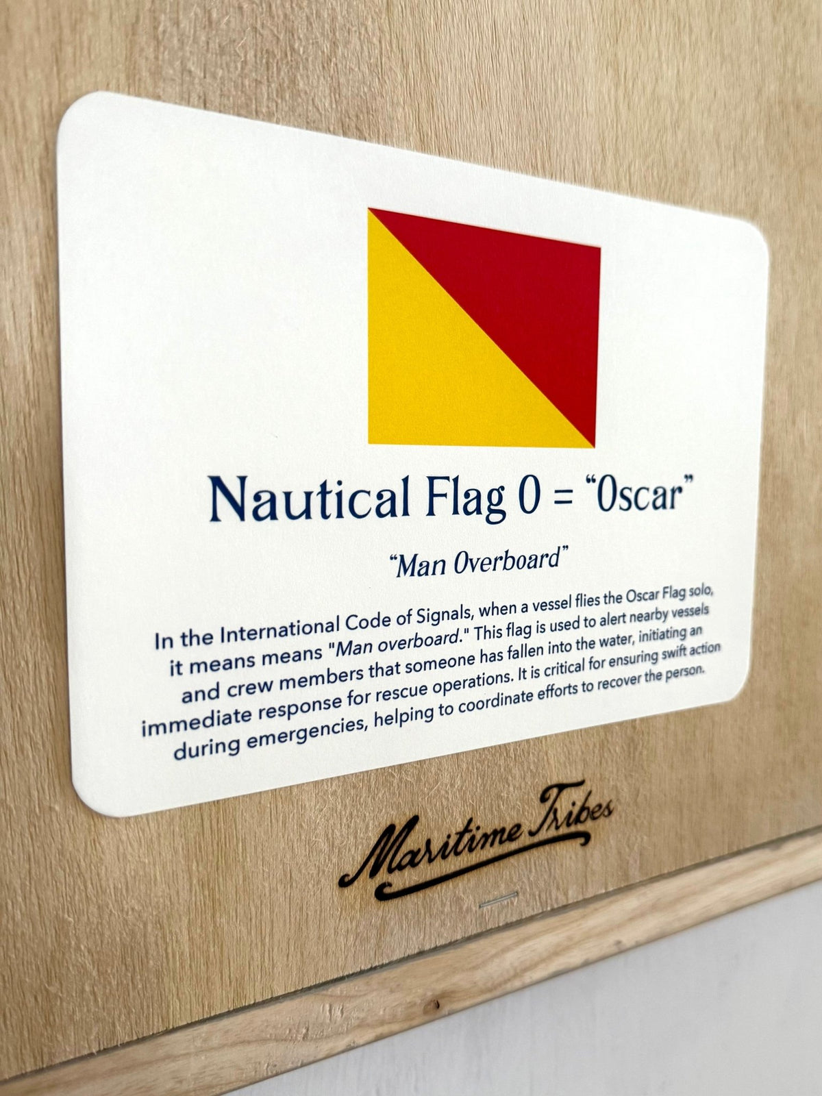 "O" Nautical Flag in Glass-Free Shadow Box Frame - Maritime Tribes USA