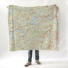 Old Forge - Blue Mountain, NY Topo Blanket - Maritime Tribes USABlanket