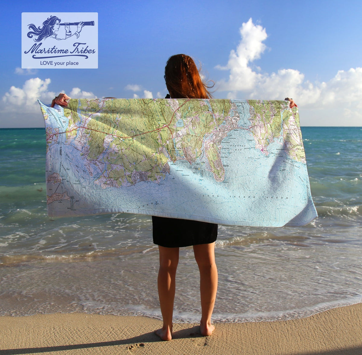 Old Lyme to Niantic Vintage Topo Map Quick Dry Towel - Maritime Tribes USABlanket