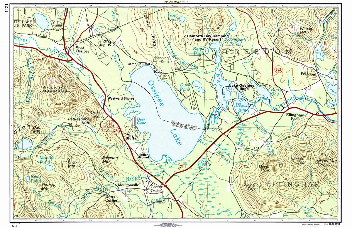 Ossipee Lake, New Hampshire Chart Placemat - Maritime Tribes USALaminated Placemat