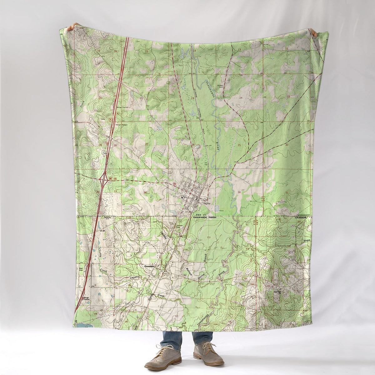 Osyka MS vintage Topo map Blanket - Maritime Tribes USABlanket