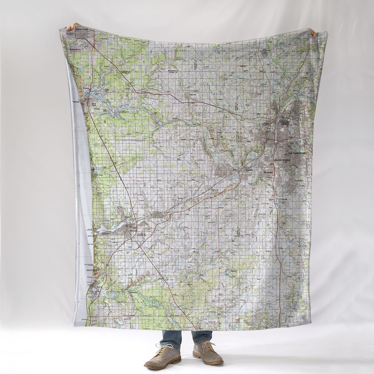 Ottowa County, MI Topo Map Blanket - Maritime Tribes USABlanket