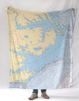 Outerbanks NC Nautical Chart Blanket - Maritime Tribes USABlanket