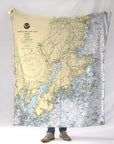 Owls Head Maine Nautical Chart Blanket - Maritime Tribes USABlanket