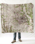 Oxford, OH Topo Style Map Blanket - Maritime Tribes USABlanket