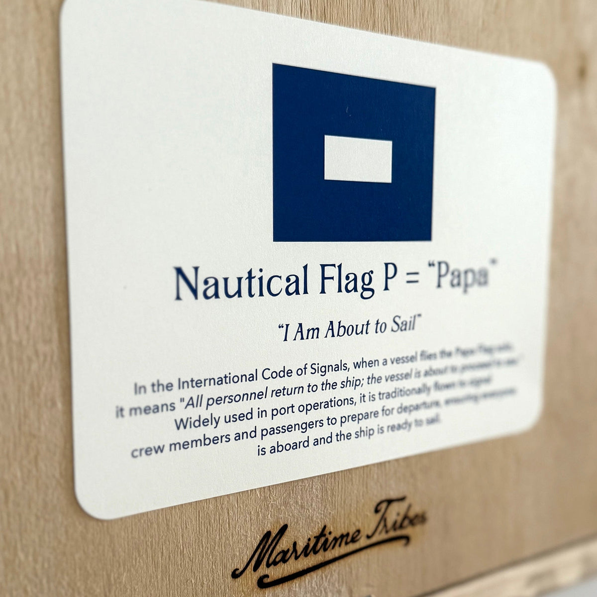 "P" Nautical Flag in Glass-Free Shadow Box Frame - Maritime Tribes USA