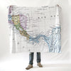 Panama Antique Map Blanket - Maritime Tribes USABlanket
