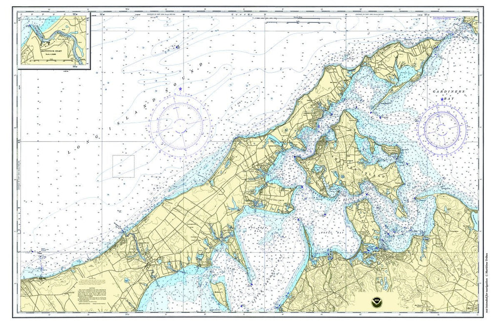 Peconic Bay & Shelter Island, New York Chart Placemat - Maritime Tribes USALaminated Placemat