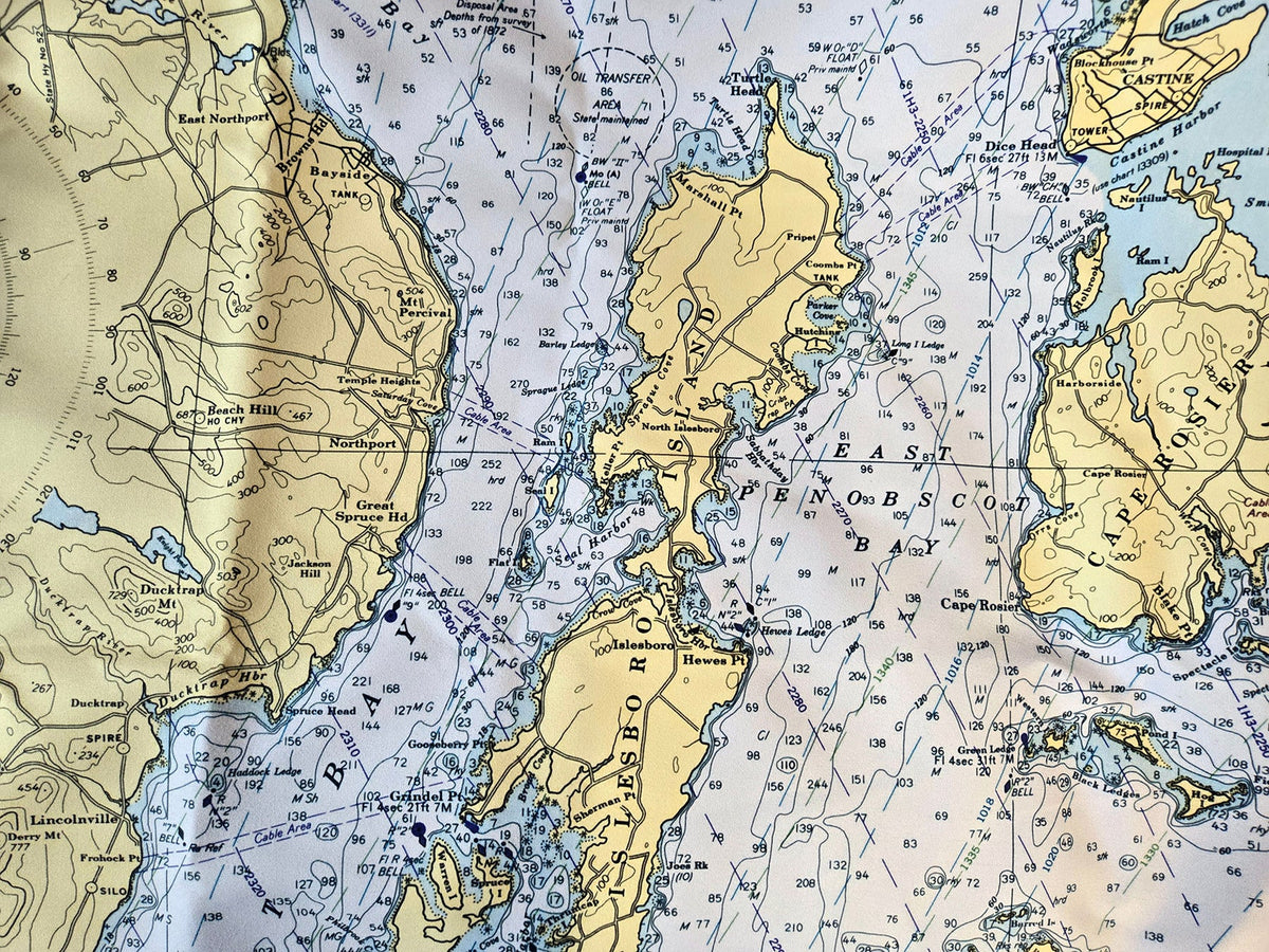 Penobscot Bay Nautical Chart Quick Dry Towel - Maritime Tribes USATowel