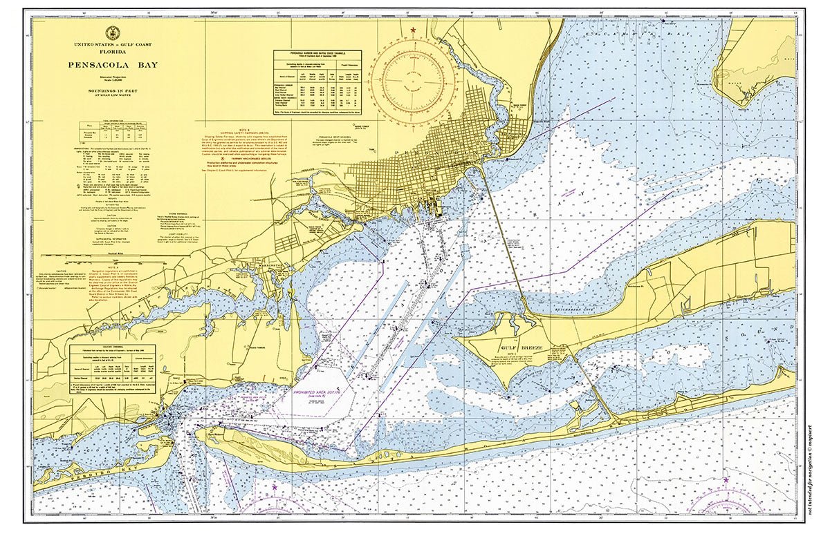 Pensacola, Florida Chart Placemat - Maritime Tribes USALaminated Placemat