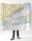 Pensacola (Gulf Breeze), Fl Nautical Chart Blanket - Maritime Tribes USABlanket