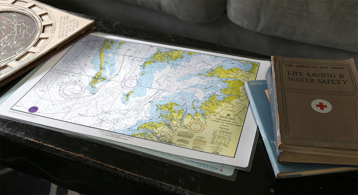 Pocomoc and Tangier Sounds (MD &amp; VA) Placemat - Maritime Tribes USALaminated Placemat