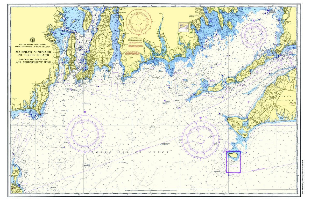 Point Judith to Martha's Vineyard Chart Placemat - Maritime Tribes USALaminated Placemat