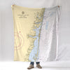 Point Pleasant Beach to Barnegat Bay NJ Nautical Chart Blanket - Maritime Tribes USABlanket