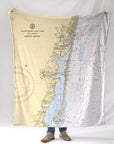 Point Pleasant Beach to Barnegat Bay NJ Nautical Chart Blanket - Maritime Tribes USABlanket