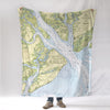 Port Royal Sound Chart (Hilton Head) Blanket - Maritime Tribes USABlanket