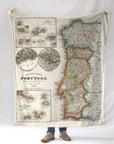 Portugal Antique Map Blanket - Maritime Tribes USABlanket