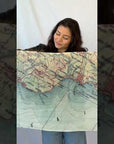 Côte d'Azur, France Map Scarf