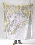 Prince William Sound, AK Nautical chart Blanket - Maritime Tribes USABlanket