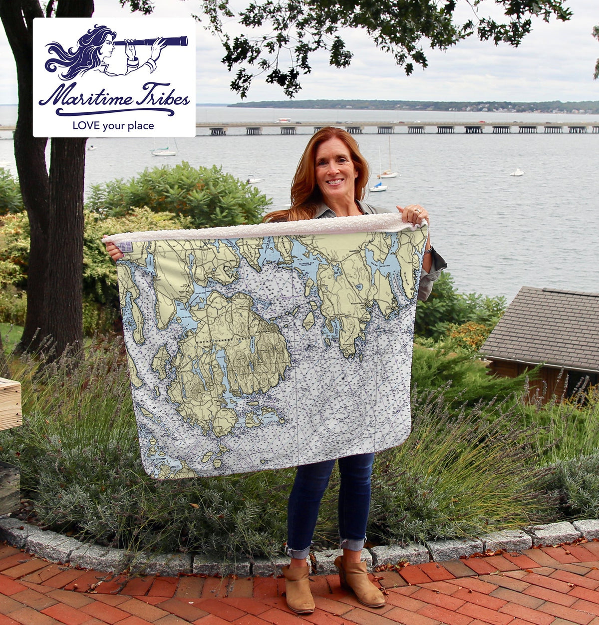 Prospect Harbor & Mt. Desert Island, ME Nautical Chart Baby Blanket - Maritime Tribes USABlanket