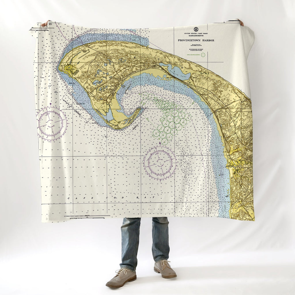 Provincetown Traditional Nautical Chart Blanket - Maritime Tribes USABlanket