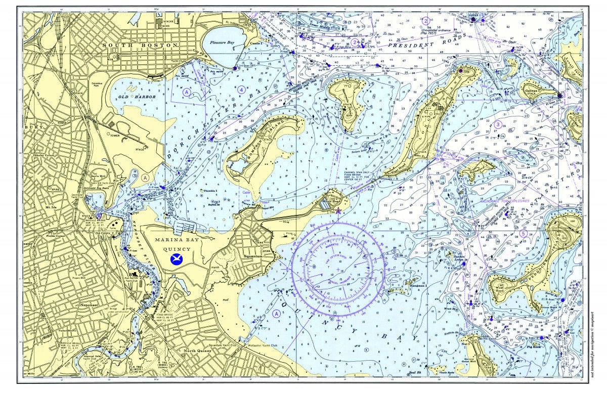 Quincy MA Chart Placemat - Maritime Tribes USALaminated Placemat
