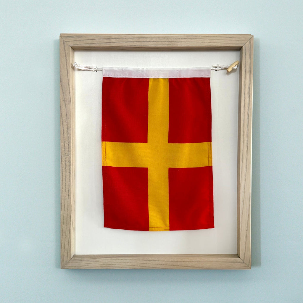 "R" Nautical Flag in Glass-Free Shadow Box Frame - Maritime Tribes USA