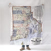Rhode Island State, Newport, RI Map Blanket - Maritime Tribes USABlanket