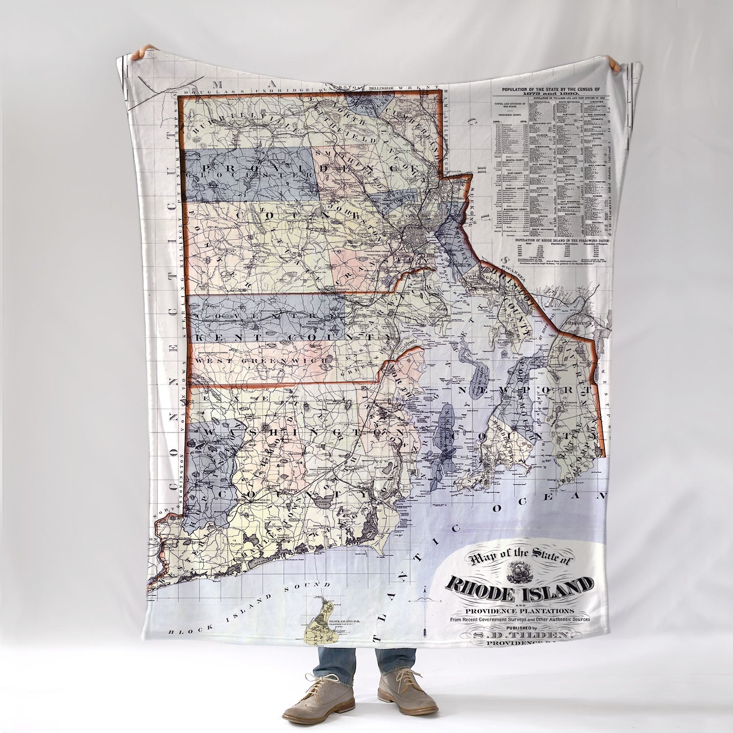 Rhode Island State, Newport, RI Map Blanket - Maritime Tribes USABlanket