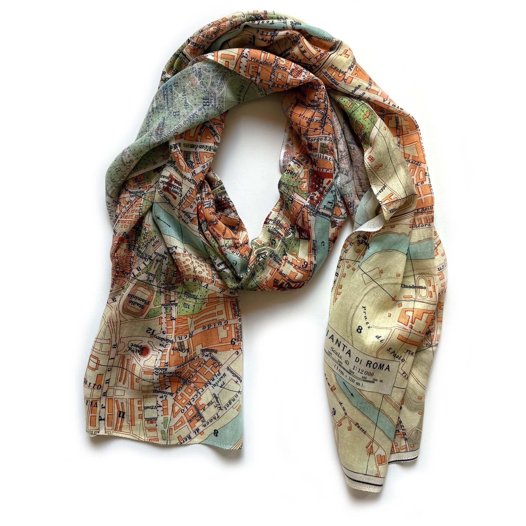 Rome, Italy Vintage Map Scarf (Pianta Roma) - Maritime Tribes USAScarf
