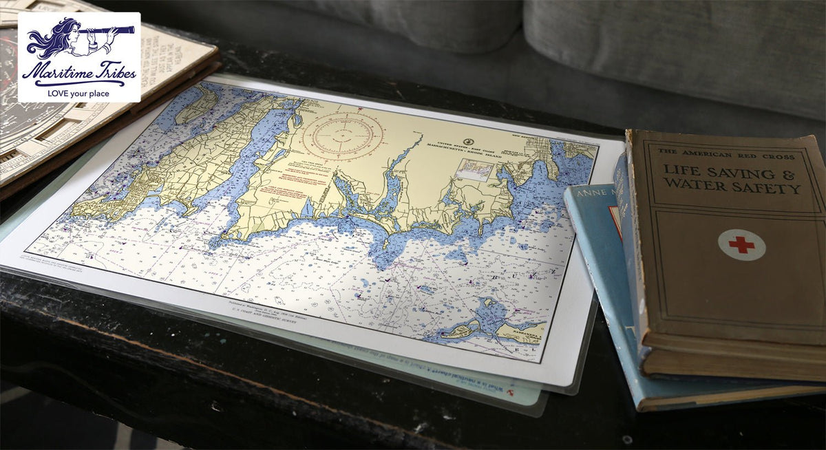 Sakonnet River to Dartmouth, MA Chart Placemat - Maritime Tribes USALaminated Placemat