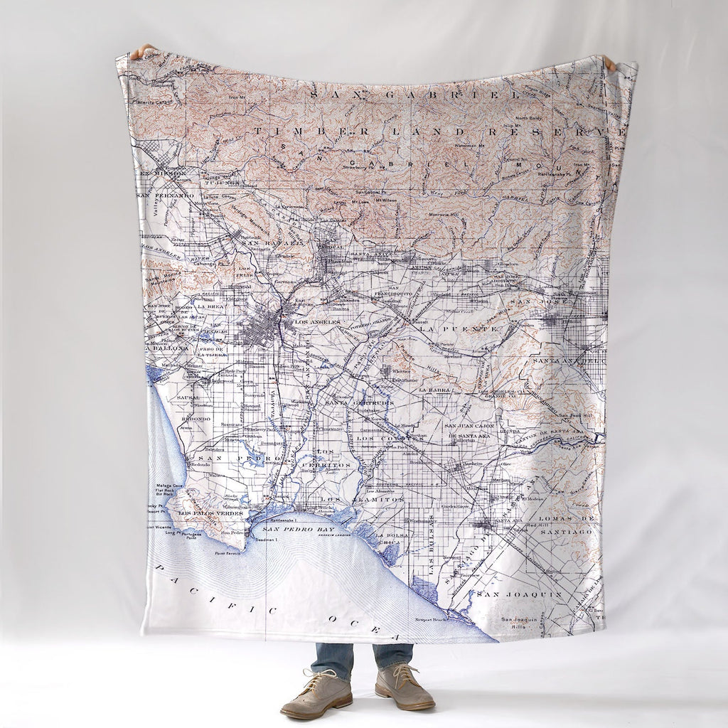 San Pedro, CA antique map Blanket - Maritime Tribes USABlanket