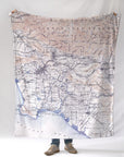 San Pedro, CA antique map Blanket - Maritime Tribes USABlanket