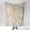 Sandy Hook to Manasquan Antique Style Map Blanket - Maritime Tribes USABlanket