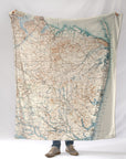 Sandy Hook to Manasquan Antique Style Map Blanket - Maritime Tribes USABlanket