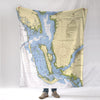 Sanibel Island, FL Nautical Chart Blanket - Maritime Tribes USABlanket