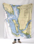 Sanibel Island, FL Nautical Chart Blanket - Maritime Tribes USABlanket