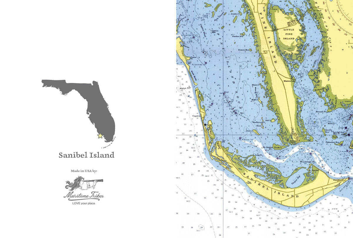 Sanibel Island Notecard, Pack of 24 Notecards - Maritime Tribes USANotecard