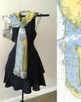 Sanibel Island to Boca Grande, FL Nautical Map Scarf - Maritime Tribes USAScarf