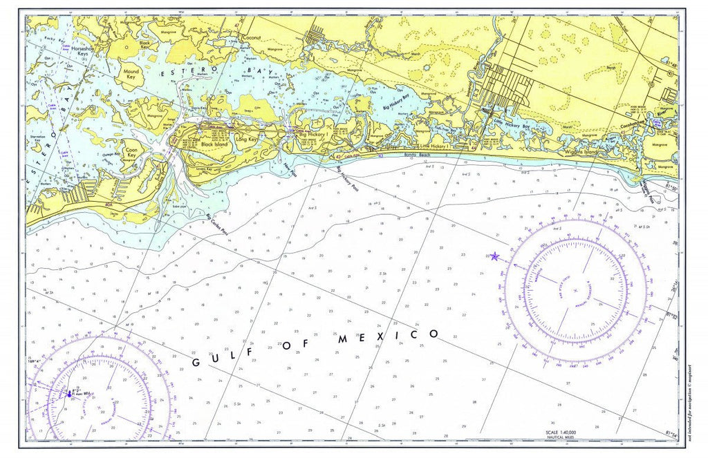 Sanibel to Estero Bay, Florida Chart Placemat - Maritime Tribes USALaminated Placemat
