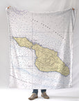 Santa Catalina Island CA Nautical Chart Blanket - Maritime Tribes USABlanket