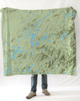 Saranac Lake, NY Topo Map with logo Blanket - Maritime Tribes USABlanket