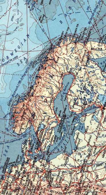 Scandinavian (Sweden, Norway, Denmark and Finland) Vintage Map Neck Gaiter - Maritime Tribes USA