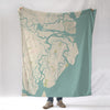 Sea Island Sea Glass Map Blanket - Maritime Tribes USABlanket