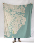Sea Island Sea Glass Map Blanket - Maritime Tribes USABlanket