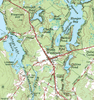 Sebago Lake, Maine, Vintage Topographical Map Blanket - Maritime Tribes USA