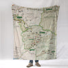Sequoia National Park Map Blanket – Ultra-Soft Throw – Official Map National Park Gift - Maritime Tribes USA